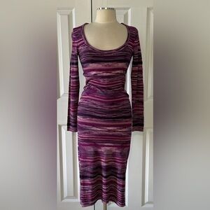 MODA International Purple Striped Sweater Dress – Size Small